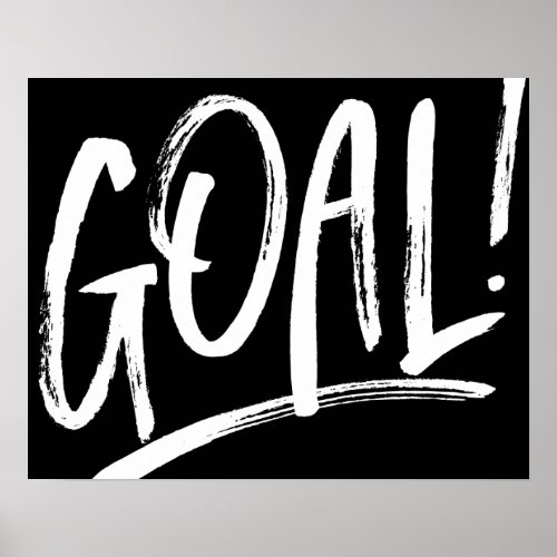 Goal soccer hockey black and white sports art poster