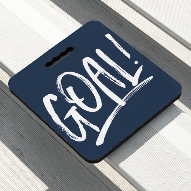 Goal soccer or hockey navy blue seat cushion (In Situ)