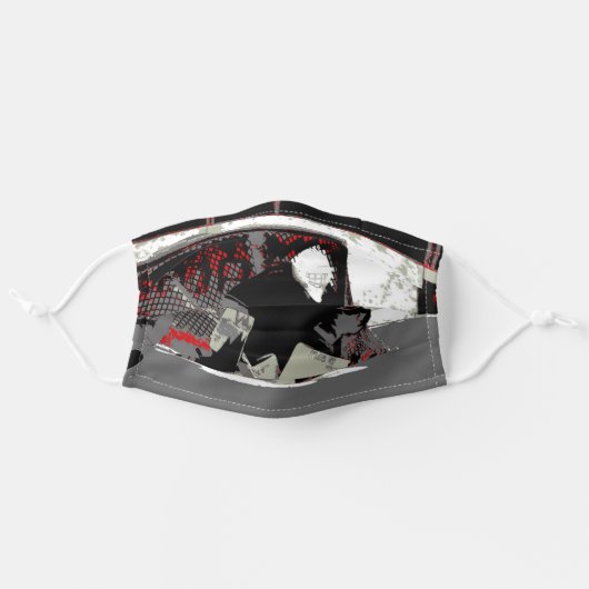 Goal Stopper - Ice Hockey Goalie Adult Cloth Face Mask (Front, Unfolded)