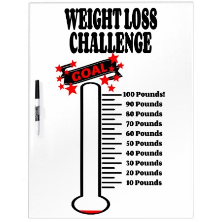 Goal Thermometer 100 Pound Weight Loss Goal Dry-erase Board