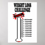 Goal Thermometer 100 Pound Weight Loss Goal Poster at Zazzle
