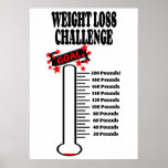 Goal Thermometer 200 Pound Weight Loss Goal Poster at Zazzle