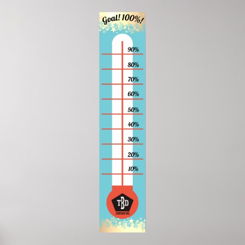 Goal thermometer employee sales donations chart
