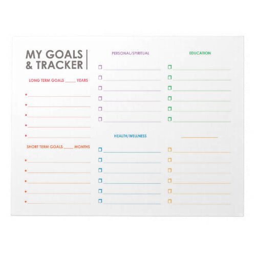 Goal Tracker Notepad for Life or Business