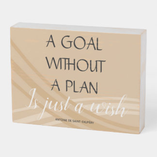 Goal Without a Plan Swish Wooden Box Sign