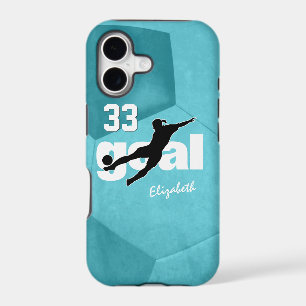 Goal women's soccer player name jersey number iPhone 17 case