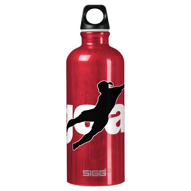 Goal women's soccer player name jersey number water bottle (Front)