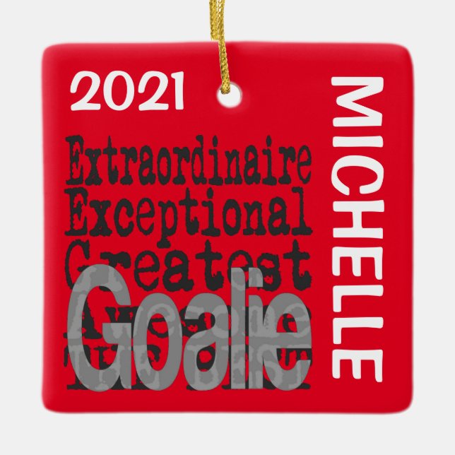 Goalie Extraordinaire CUSTOM Ceramic Ornament (Front)