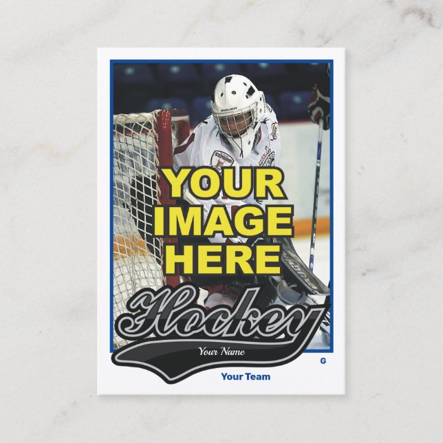 Goalie Hockey Card (Front)