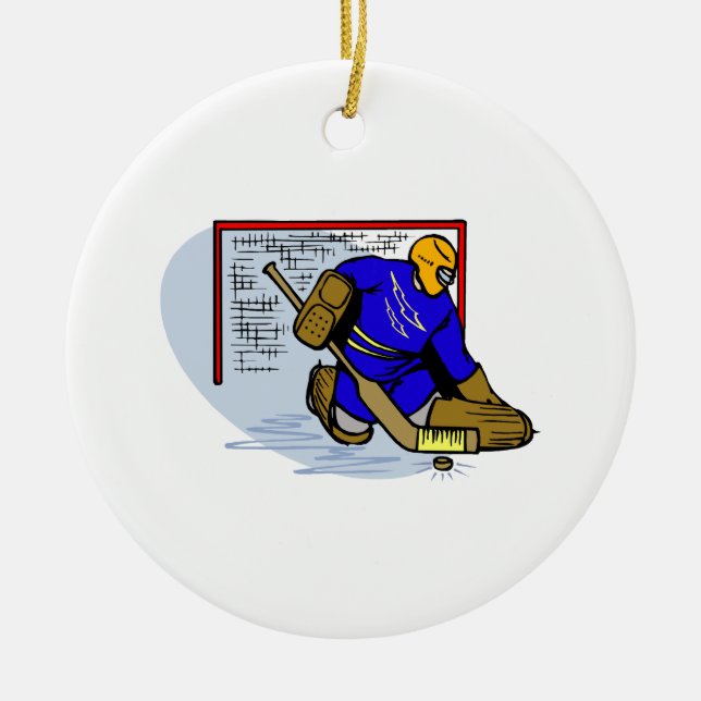 Goalie Hockey Ceramic Ornament (Front)