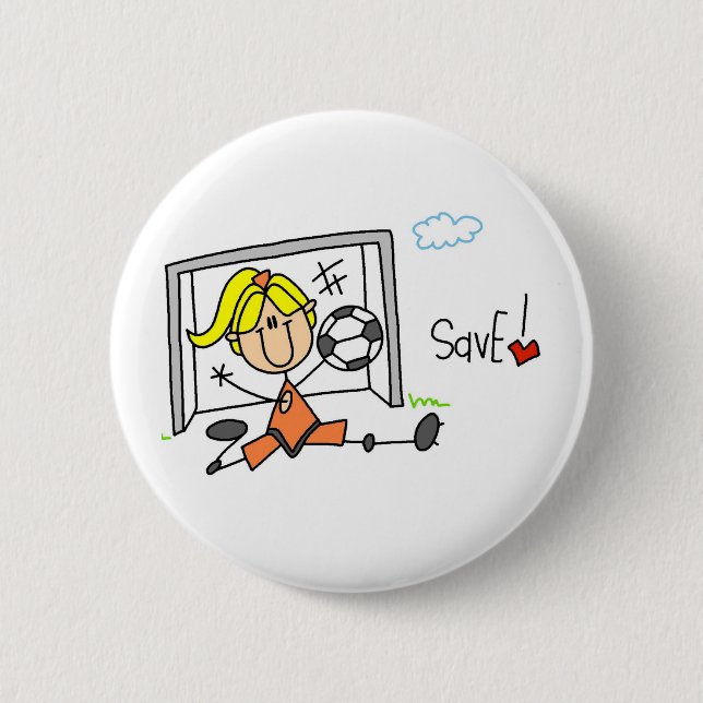 Goalie Makes The Save Button (Front)