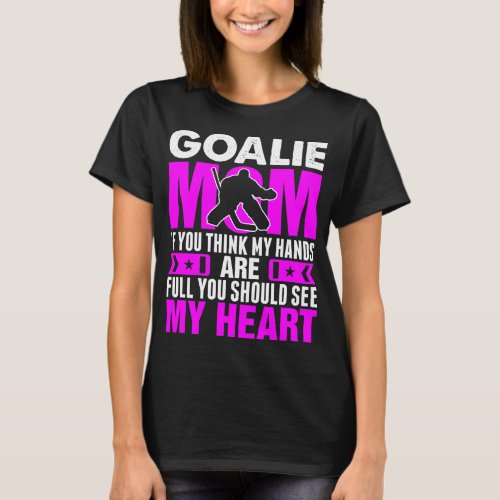 Goalie Mom Heart Tshirt
