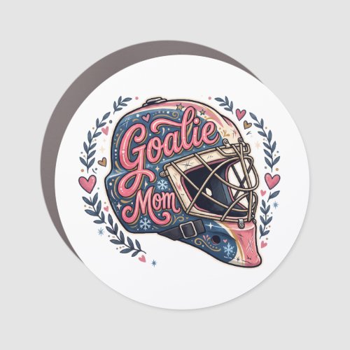 Goalie Mom Retro Hockey Mask Ice Hockey Goalie Mom Car Magnet