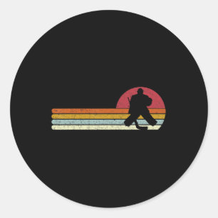 Goalie Sunset Ice Hockey Goalkeeper Classic Round Sticker