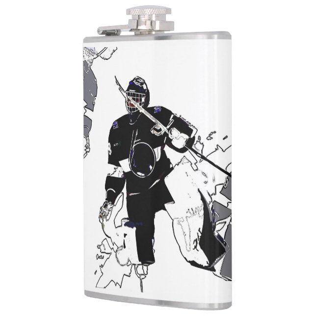 Goalies Rock! Hockey Player  Flask (Left)