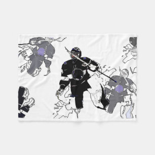 Goalies Rock! Hockey Player Fleece Blanket