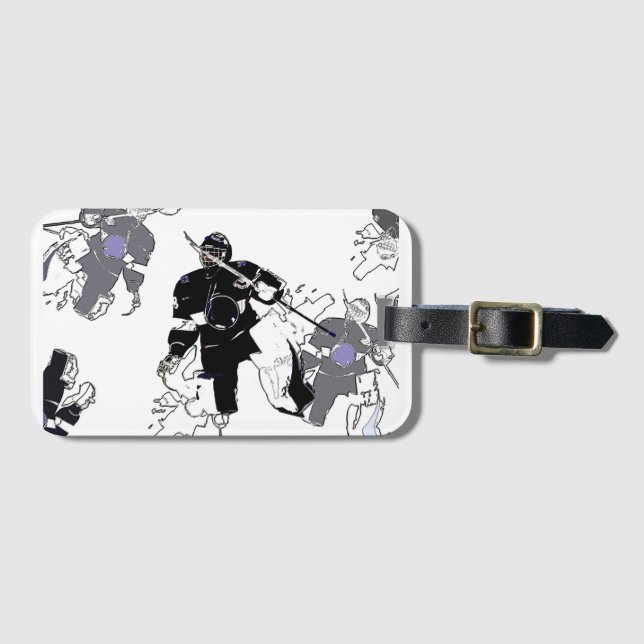 Goalies Rock! Hockey Player   Luggage Tag (Front Horizontal)