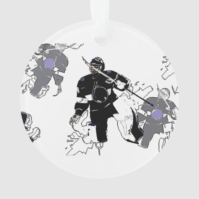 Goalies Rock! Hockey Player  Ornament (Back)
