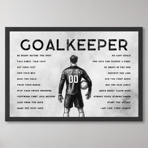 Goalkeeper Gray Soccer Motivational Wall Art Gift