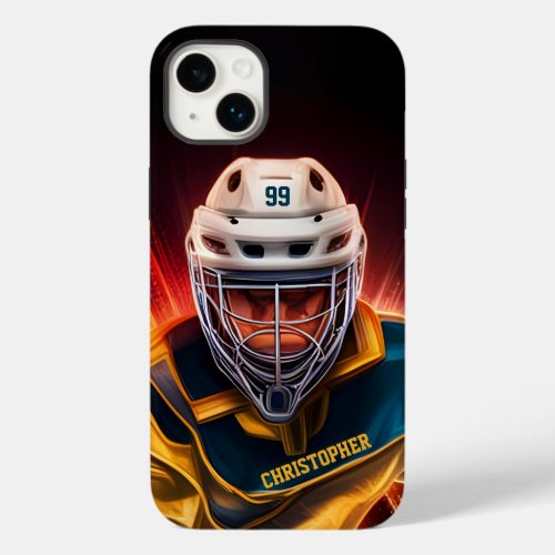 Goalkeeper Ice Hockey With Your Name Goalie Case_Mate iPhone 14 Plus Case