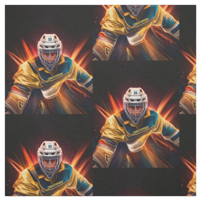 Goalkeeper Ice Hockey With Your Name Goalie Fabric (Swatch)