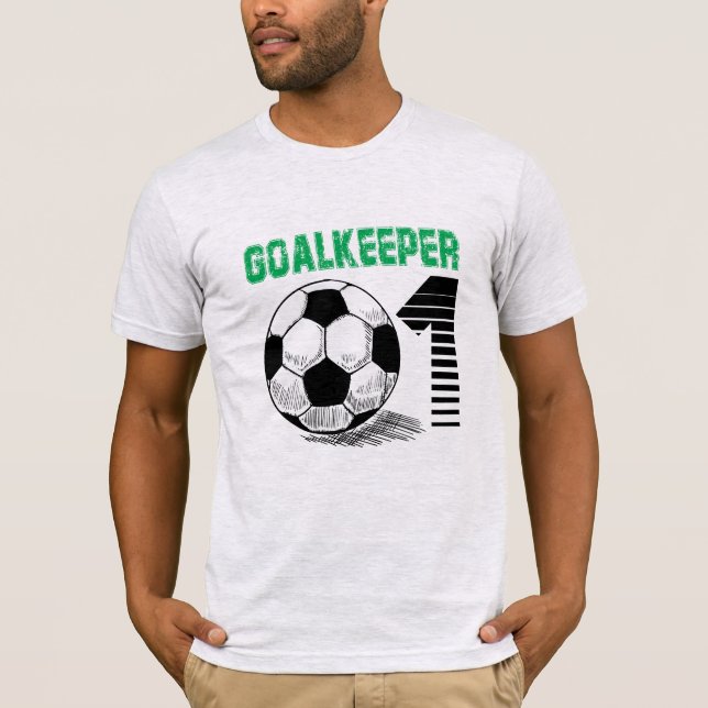 Goalkeeping.Soccer Ash Gray "GOALKEEPER" T-Shirt (Front)