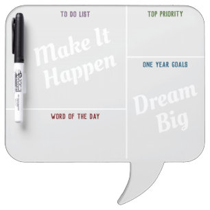 Goals Action Bullet List Dry Erase Board