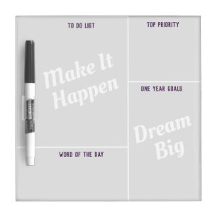 Goals Action Bullet List Dry Erase Board