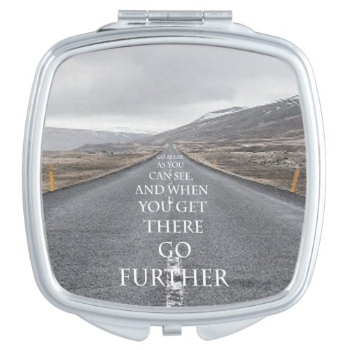Goals and dreams wording on empty road compact mirror