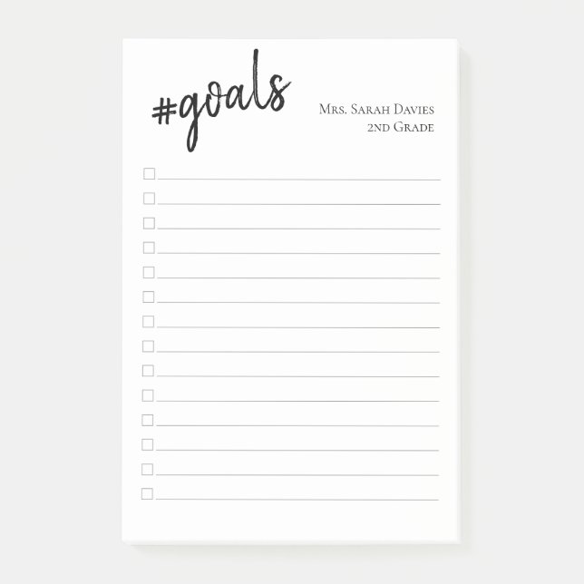 #goals customizable name and title to do list post-it notes (Front)