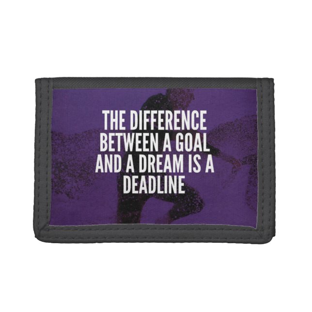 Goals, Dreams And Deadline - Workout Motivational Trifold Wallet (Front)