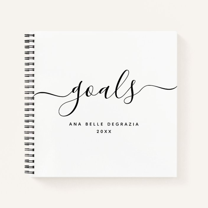 Goals: Modern Calligraphy Minimal Typography Ideas Notebook | Zazzle.com