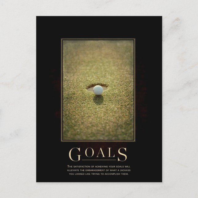 Goals Motivational Parody Postcard (Front)