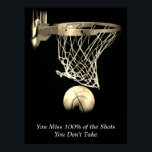 Goals Motivational Quote Basketball Vintage Sepia Poster<br><div class="desc">I Love This Game. Popular Sports - Basketball Game Ball Image.</div>
