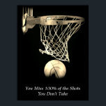 Goals Motivational Quote Basketball Vintage Sepia Poster<br><div class="desc">I Love This Game. Popular Sports - Basketball Game Ball Image.</div>