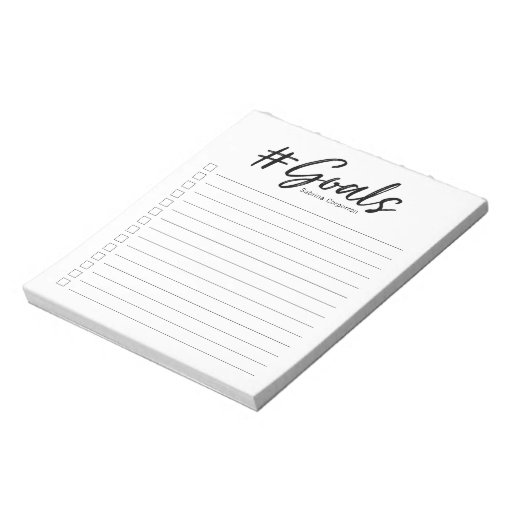 Goals notepad with checkboxes | Zazzle