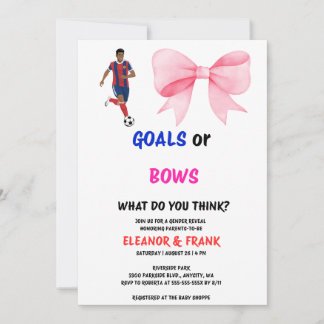 Goals or Bows Gender Reveal Invitation