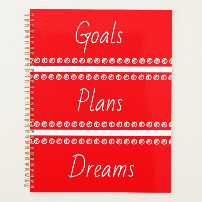 Goals Plans Dreams red Planner (Front)