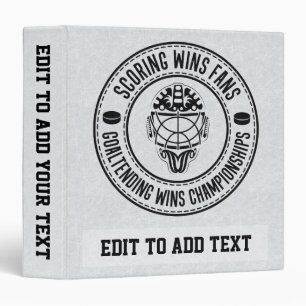 Goaltending Wins Championships Hockey Binder
