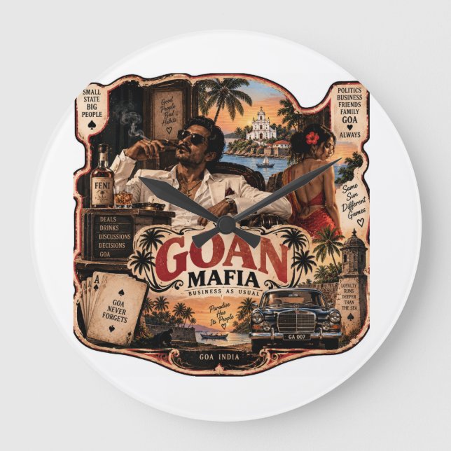 Goan Mafia – Goa Pride Large Clock (Front)