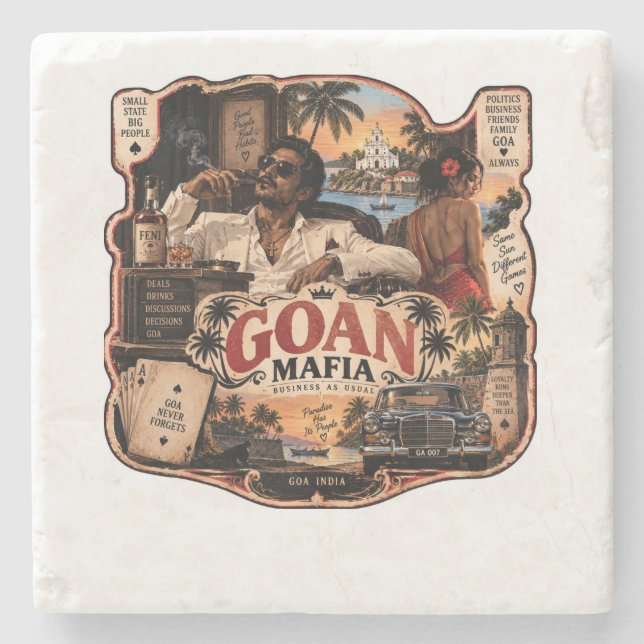 Goan Mafia – Goa Pride Stone Coaster (Front)