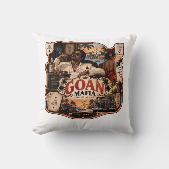 Goan Mafia – Goa Pride Throw Pillow (Front)