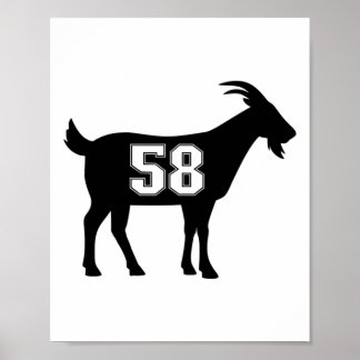 Goat 58 G.o.a.t. Number Fifty Eight Goat Gear Stic Poster
