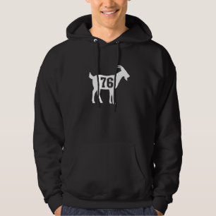 Goat 76 G.O.A.T. Number Seventy Six Goat Hoodie