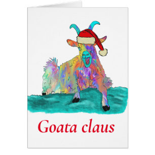 Goat a Claus Funny Christmas Humor Cards