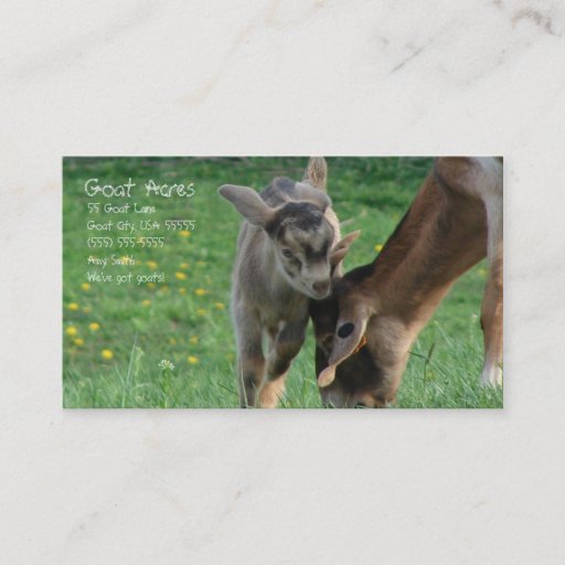 Customizable Goat Acres Business Card Template