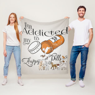 GOAT Addicted to my Happy Pills Fleece Blanket