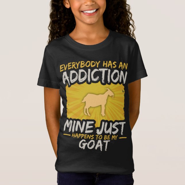 Goat Addiction Funny Farm Animal Lover T-Shirt (Front)