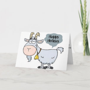 GOAT ALMOST ATE GREETING=****HOLIDAY**** HUMOR HOLIDAY CARD
