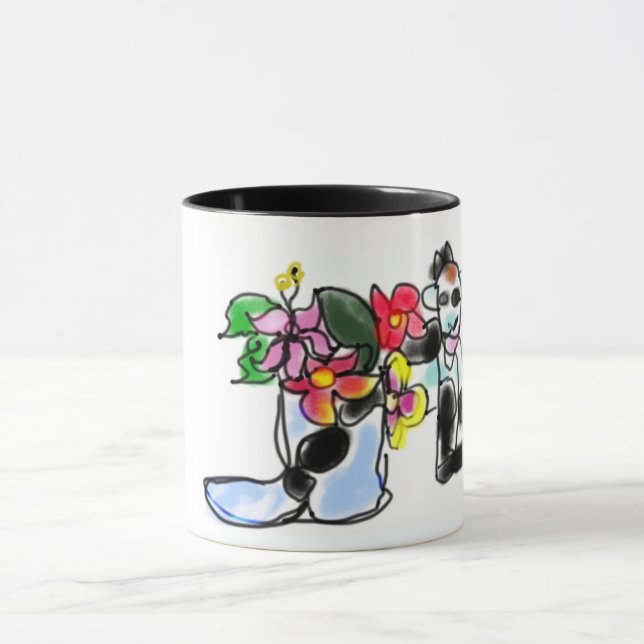 Goat and flowers  mug (Center)